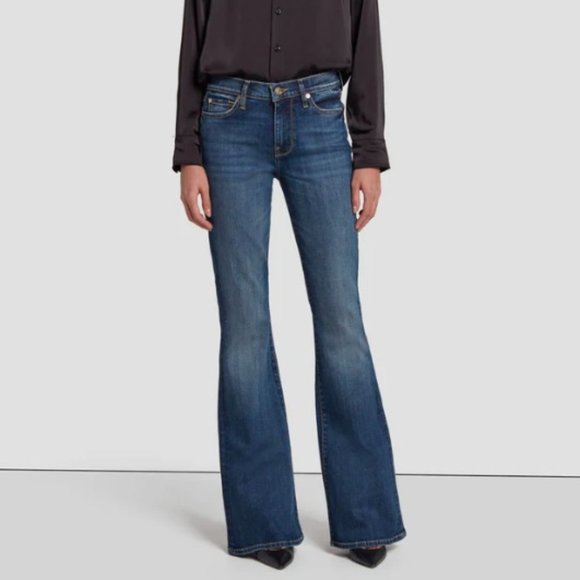 Vintage 7 Seven for All Mankind Flare Jeans Size 28 - Picture 1 of 8